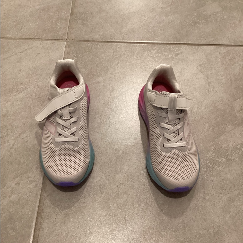 New Balance Kids' White and Pink Sneakers